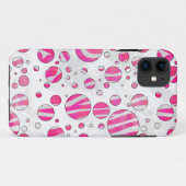 Coques Case-Mate iPhone Pois Zèbre rose chaud et blanc (Dos (Horizontal))