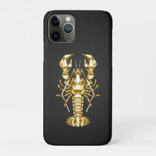 Case-Mate iPhone Case Poisson à langouste polygonale dorée sur noir