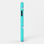 Coques Case-Mate iPhone Poisson bleu sur turquoise (Dos/Droite)