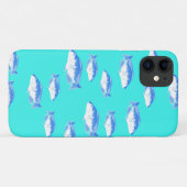 Coques Case-Mate iPhone Poisson bleu sur turquoise (Dos (Horizontal))