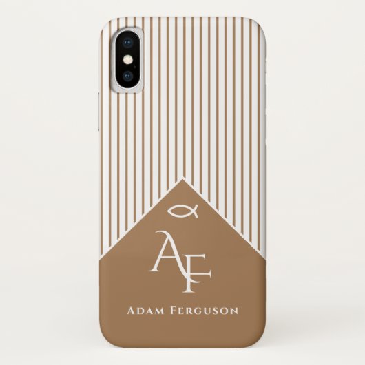 Coques Case-Mate iPhone Poisson chrétien | Brown lumineux (Dos)