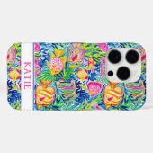Coques Case-Mate iPhone Poisson Coloré Monogrammé (Verso (horizontal))