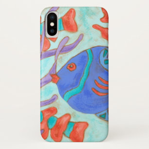 Coque iPhone X Poisson de couleur pop