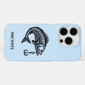 Coques Case-Mate iPhone Poisson de nom et de texte personnalisés (Verso (horizontal))