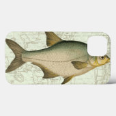 Coques Case-Mate iPhone Poisson d'eau douce sur la carte (Verso (horizontal))