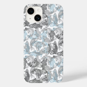 Coque Pour iPhone 14 Poisson design motif avec 2 tons couleur 01