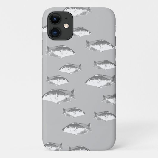 Coques Case-Mate iPhone Poisson gris monochrome (Dos)