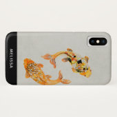 Coques Case-Mate iPhone Poisson Koi Or élégant (Dos (Horizontal))