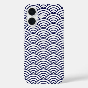 Coques iPhone 16 Poisson Koinobori japonais échelle en bleu Delft