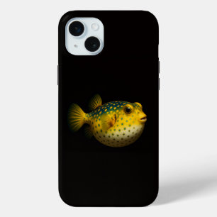 Coque iPhone 15 Mini Poisson-lune noir 4 Luxe, exotique jaune