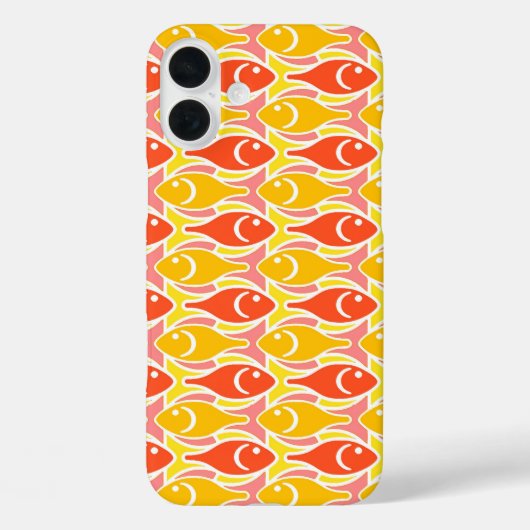 Coques Case-Mate iPhone Poisson moderne du milieu du siècle, mandarine ora (Verso)