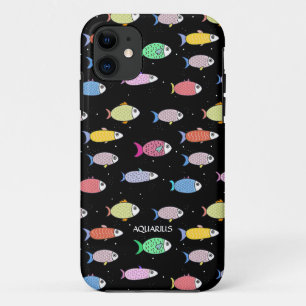Case-Mate iPhone Case Poisson multicolore moderne sur noir