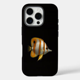 Coques iPhone 16 Pro Poisson-papillon de récif Black 4 Luxe iPhone 16 P