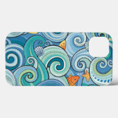 Coques Case-Mate iPhone Poisson parmi les Motifs des vagues (Verso (horizontal))