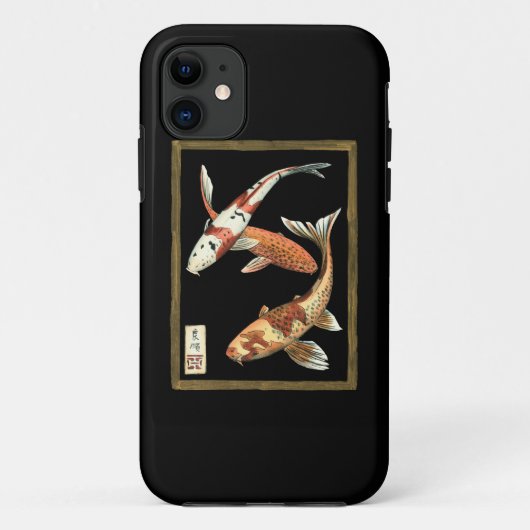 Coques Case-Mate iPhone Poisson rouge de Koi de deux Japonais sur (Dos)