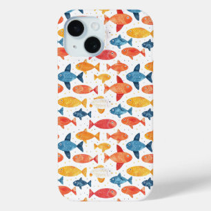 Coque Pour iPhone 15 Poissons amusants Motif coloré
