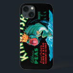 Case-Mate iPhone Case Poissons bas utilisant une couronne sur un arrière<br><div class="desc">Cet étiquette vintage de caisse d'un poisson bas utilisant une couronne sur un arrière - plan noir satisfera n'importe quel amant vintage d'art. C'est une publicité pour des pois de sériole. Les couleurs sont très vives et pointues. Choisissez cet artprint sur votre produit aujourd'hui.</div>