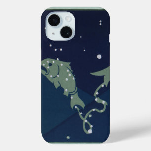 Coque Pour iPhone 15 Poissons Constellation Zodiaque Vintage Astrologie