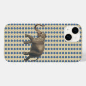 Coques Case-Mate iPhone Poissons d'épices bleues du Cachemire avec éléphan (Verso (horizontal))