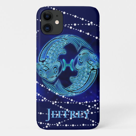 Coques Case-Mate iPhone Poissons en bleu foncé II (Dos)