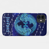 Coques Case-Mate iPhone Poissons en bleu foncé II (Dos (Horizontal))
