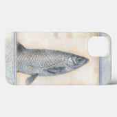 Coques Case-Mate iPhone Poissons gris sur l'arrière - plan beige (Verso (horizontal))