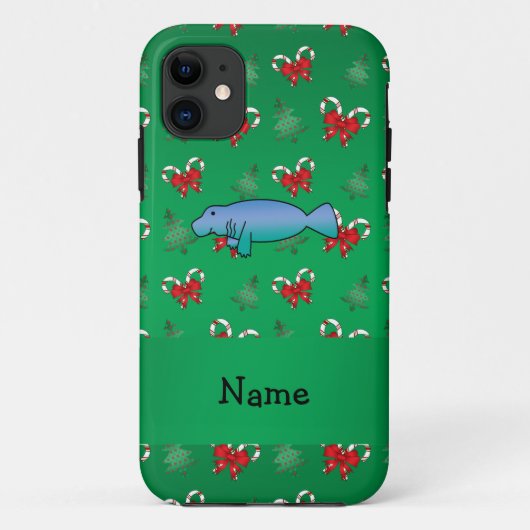 Coques Case-Mate iPhone Poitrine de sucres de canne verts manatee de nom p (Dos)