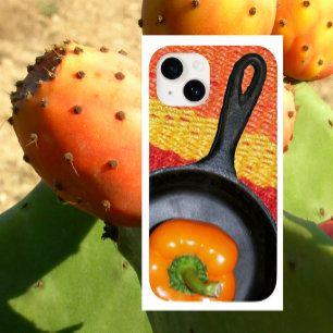 Coques iPhone 16 Poivre orange en poêle à frire noire, poêle coloré