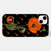 COQUES Case-Mate iPhone POIVRE ROUGE EN RUBY NOIR MONOGRAMME EN PIERRE (Verso (horizontal))