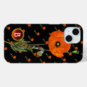 COQUES Case-Mate iPhone POIVRE ROUGE EN RUBY NOIR MONOGRAMME EN PIERRE (Verso (horizontal))