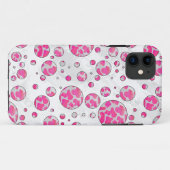 Coques Case-Mate iPhone Poka Dot Vache rose et blanc (Dos (Horizontal))