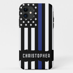 Case-Mate iPhone Case Police de la ligne bleue mince