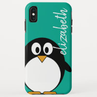 police manuscrite verte de pingouin mignon de