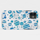 Coques Case-Mate iPhone Polka blanc et bleu Zebra (Dos (Horizontal))