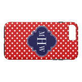 Coques Case-Mate iPhone Polka blanc rouge Point Marine Quatrefoin 3 Monogr (Dos (Horizontal))