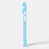 Coques Case-Mate iPhone Polka blanche croise sur bleu bébé (Verso / Gauche)