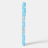 Coques Case-Mate iPhone Polka blanche croise sur bleu bébé (Verso / Droite)