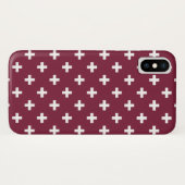 Coques Case-Mate iPhone Polka blanche croise sur mûrier (Dos (Horizontal))