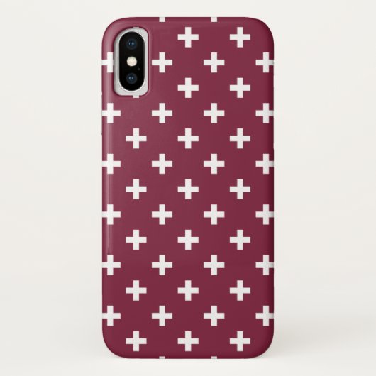 Coques Case-Mate iPhone Polka blanche croise sur mûrier (Dos)