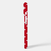 Coques Case-Mate iPhone Polka blanche croise sur rouge (Verso / Gauche)