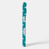 Coques Case-Mate iPhone Polka blanche croise sur turquoise (Verso / Droite)