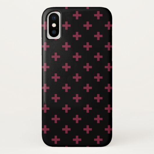 Coques Case-Mate iPhone Polka de mûre croise sur le noir (Dos)