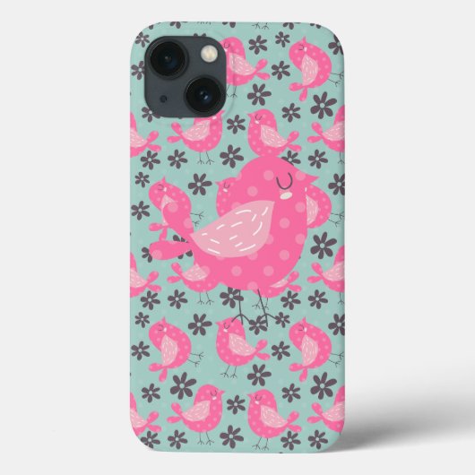 Coques Case-Mate iPhone Polka Dot Birds and Flowers (Verso)