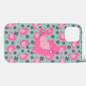 Coques Case-Mate iPhone Polka Dot Birds and Flowers (Verso (horizontal))