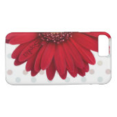 Coques Case-Mate iPhone Polka Dot Red Daisy Nom personnalisé (Dos (Horizontal))