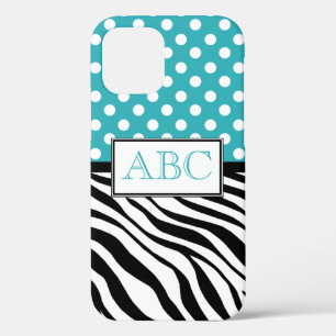 Case-Mate iPhone Case Polka Dot Turquoise et Zebra Print