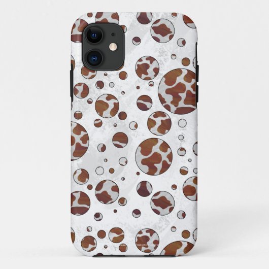 Coques Case-Mate iPhone Polka Dot Vache Brown et blanche (Dos)