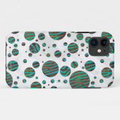 Coques Case-Mate iPhone Polka Dot Zebra Brown et Turquoise (Dos (Horizontal))
