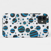 Coques Case-Mate iPhone Polka Dot Zebra Motif noir et bleu (Dos (Horizontal))