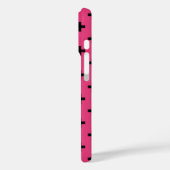 Coques Case-Mate iPhone Polka noire croise sur fuchsia (Verso / Gauche)